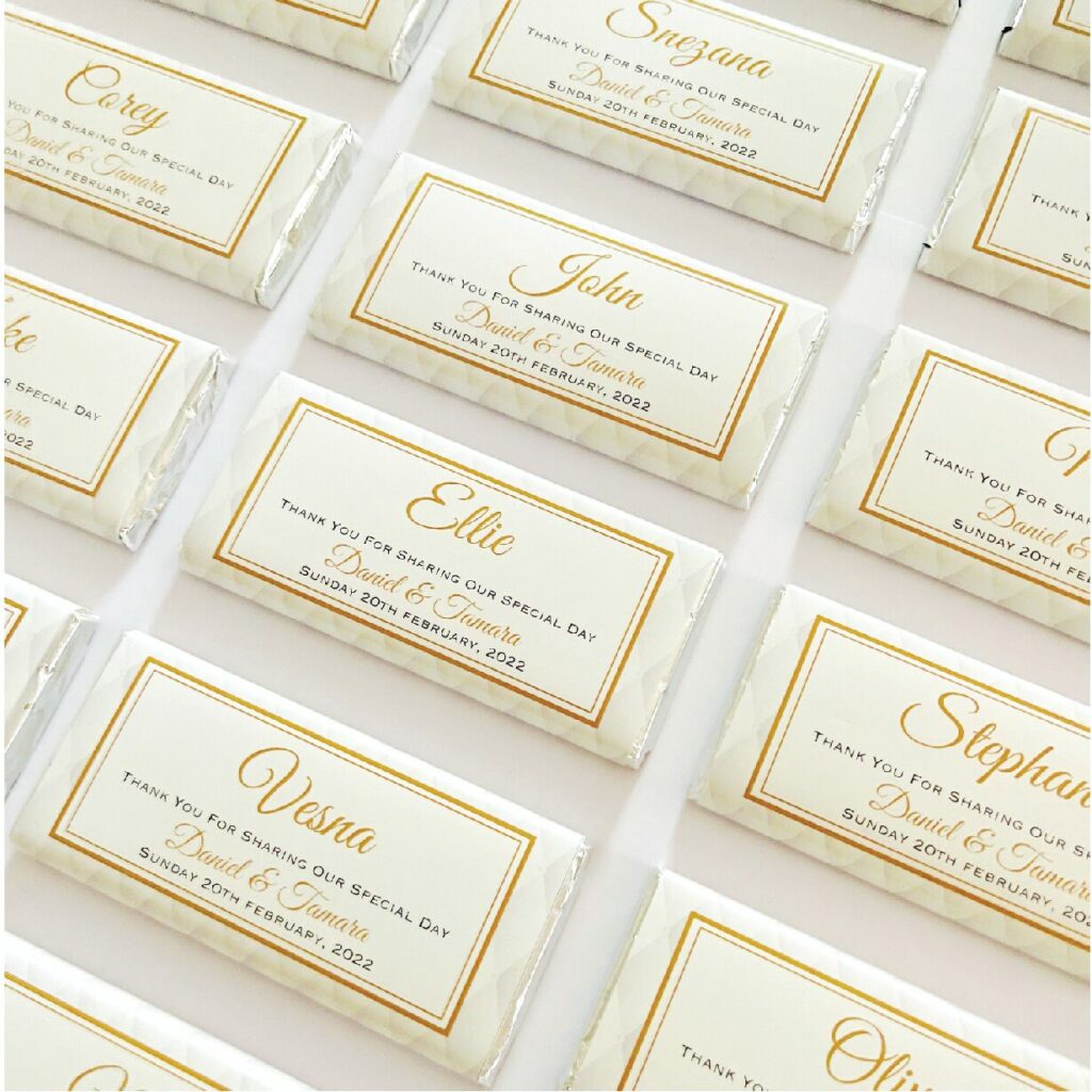 white gold quilted chocolate bars