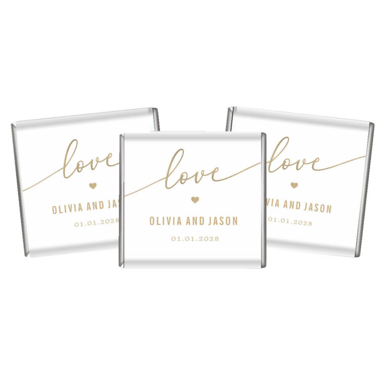 Romantic White & Gold Custom Petite Chocolates