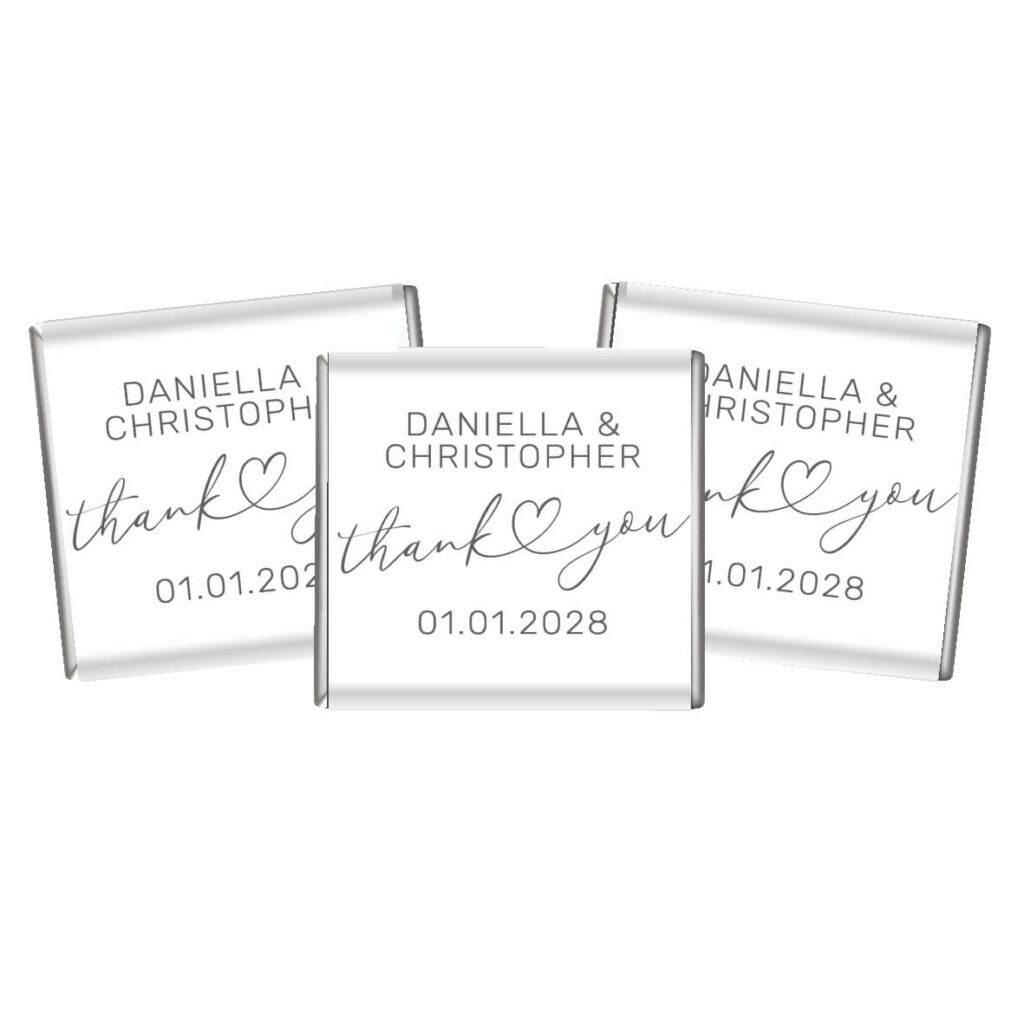 white thank you heart petite chocolates