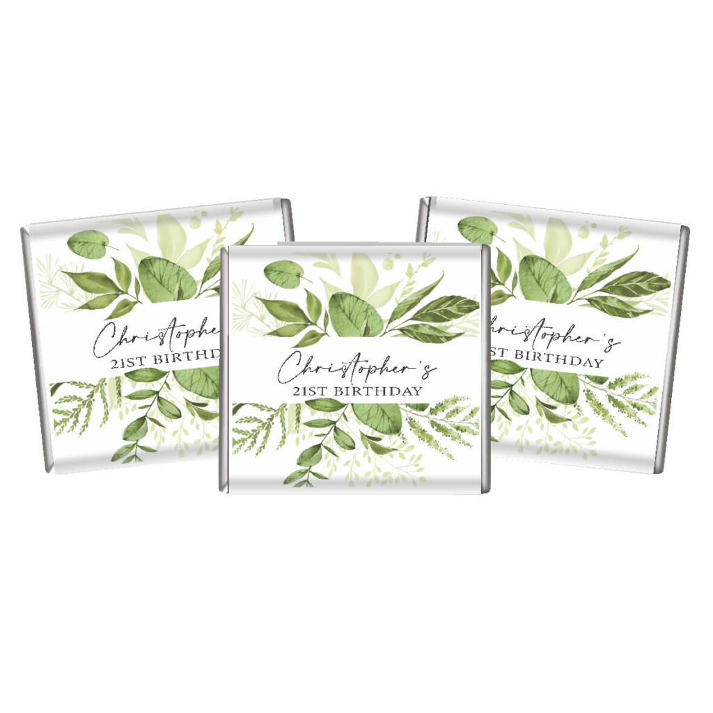 wild greenery birthday petite chocolates