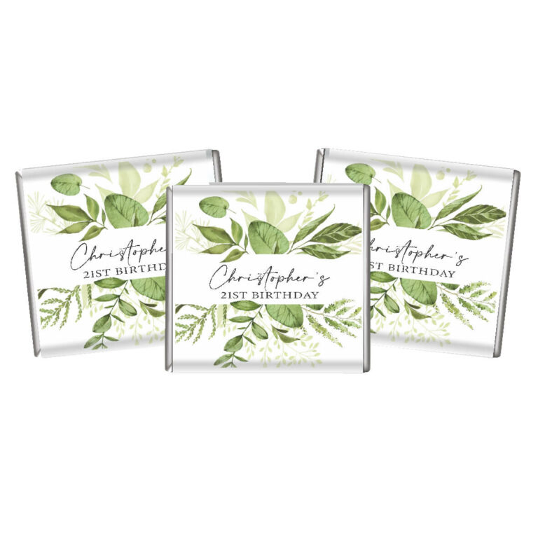 Wild Greenery Petite Personalised Chocolates