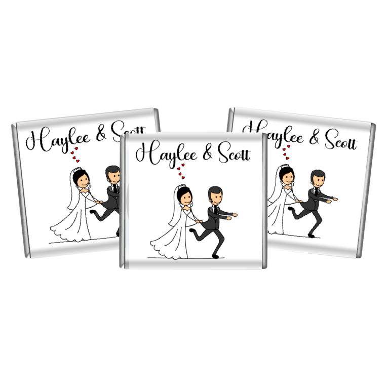 Running Groom Custom Petite Wedding Chocolates