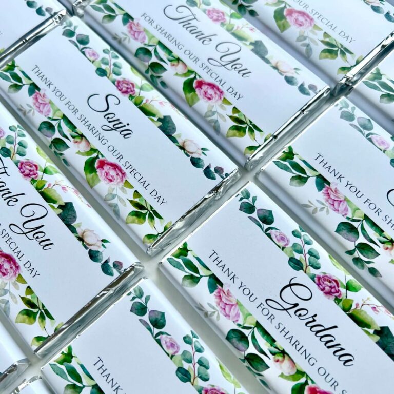 Watercolour Spring Blooms Personalised Chocolates