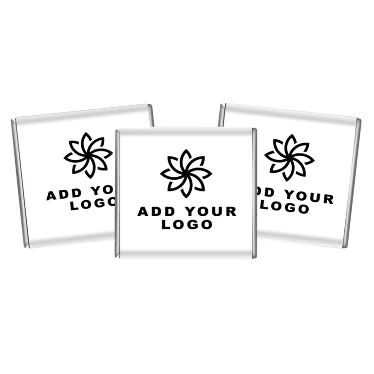 Add Your Logo White Hospitality Petite Custom Chocolates