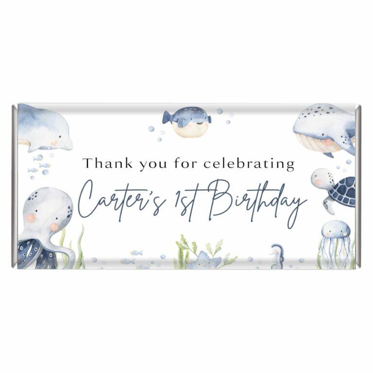 Under The Sea Custom Party Chocolate Bars