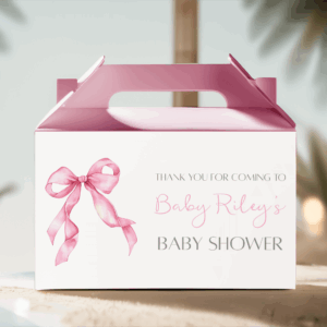pink bow favour box pink