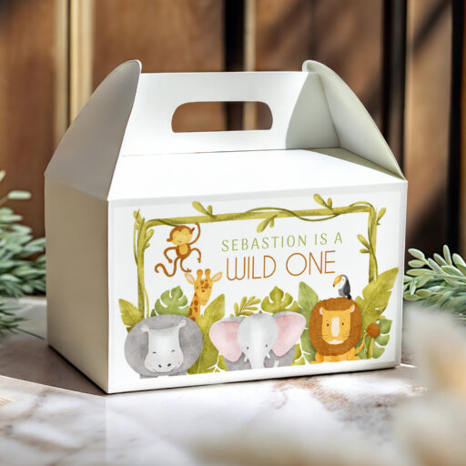 wild one jungle theme party lolly box pack