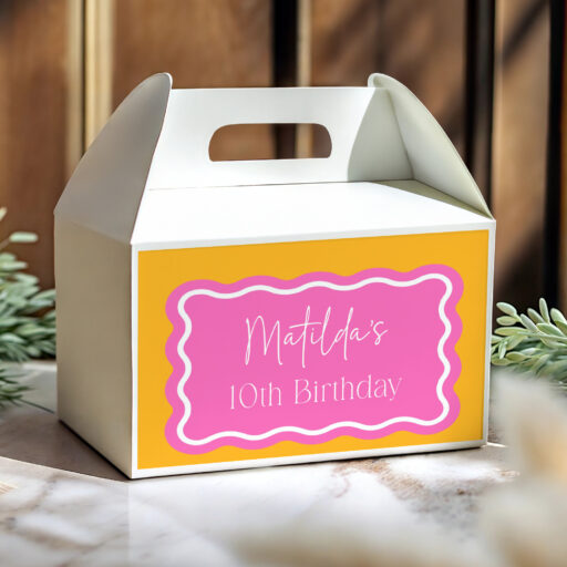 orange and pink wavy theme party lolly box pack